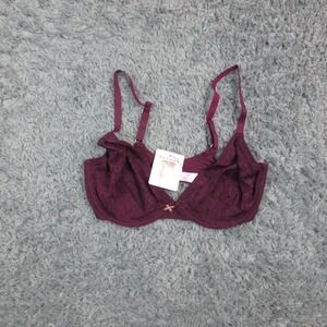Savage X Fenty Bra Womens 36DDD Purple Lace Balconette Underwire Everyday NWT